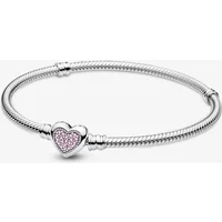 925 Sterling Silver Zircon Sweet Love Heart Bracelet DIY Bead Making Fit Original Bracelets Fine Jewelry Gift