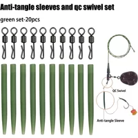 20pcs/60pcs Anti Tangle Sleeves with QC Swivel Set,,Use in Carp Rigs including running rigs and helicopter rigs, lead clips