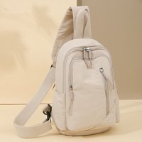New Solid Color Casual Crossbody Bag Lightweight Waterproof Nylon Unisex Shoulder Sling Backpack Large Capacity Travel Bag