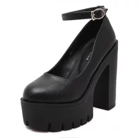 Spring Autumn Women's Casual High Heels Shoes Sexy Chunky Heel Platform Shoes White Black Single Shoes Hoof Heels Pumpus Women