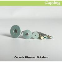 2PCS of High Speed Ceramic Diamond Grinders Green Stones Zirconia Fine Polishing Heads Dental Lab Precise Grinding Bur