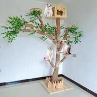 Integrated large cat climbing frame tree, cat coffee decorative tree, solid wood cat, house cat shelf set