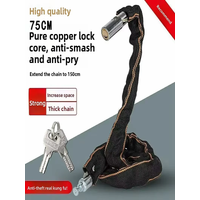 AliExpress NONE High Security Bicycle Chain Lock Portable Anti-theft MTB Mountain Bike Lock With 2 Keys For Scooter Electric Bike