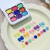 9-color solid nail polish pat gel painting gradient bright gel nail art creation decoration salon DIY summer popular