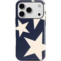 Dark blue background white star Phone Case for iPhone 17 16 15 14 13 12 11 Pro Max Air Plus Luxury Double-layer Back Cover