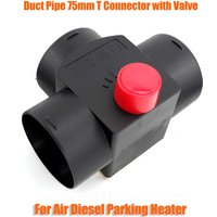 75MM Valve Flap Adjustable Air Diesel Heater Vent Ducting T Branch Splitter Exhaust Pipe Joiner Connector For Car Truck Camper