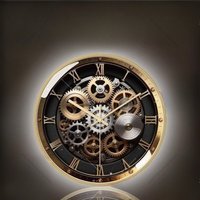 Modern Design Roman Numeral Wall Clock European Mechanical Gear Pattern Creative Fashion Silent Quartz Clock Home Decor FYWC