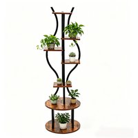 145cm Tall 7-Tier Corner Metal Plant Stand, Indoor Outdoor Flower Display Shelf Rack for Living Room Patio