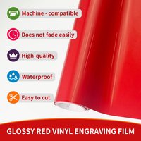 1Roll Glossy Red Permanent Adhesive Vinyl Film Waterproof DIY Home Sticker Car Decal Scrapbooking Sign Making Christmas Gift