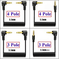 Spring Elastic Expansion Contraction TRS TRRS 3.5 Aduio Aux Cable Line Coiled Male To Male Stereo 3.5 Auxiliary Audio Cord Wire