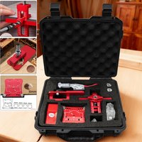 3Pcs Cabinet Door Precision Hinge Installation Kit W/ Waterproof Box, Aluminum Cabinet Door Locator & Cabinet Hinge Drill Guide