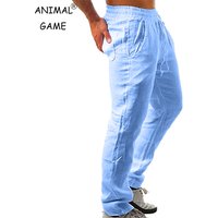 Pantalon d'été coréen en coton pour hommes, nouveau, respirant, couleur unie, confortable, Fitness, Yoga, Jogging, survêtement, Streetwear