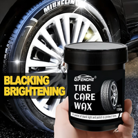 Tire Care Wax, Tire Blackening Paste, Tire Polish Coating for Car, Hydrophobic Anti-aging Tire Shine Wax, Restore Gloss & Protec