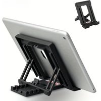 1pc Heavy Duty Foldable Tablet & Panel PC Stand with Rugged Clip Holder, Portable Desktop Mount Bracket Compatible for iPad