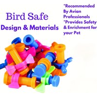 Colorful Interactive 4pcs Parrot Cage Toys - Bolt & Wing Nuts Design For Conures, African Greys & More Foot Talons