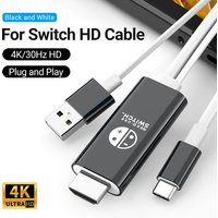 4K30Hz Type C to HDMI Cable USB to HDTV Adapter with USB 5V Power Supply With For Switch OLED/Phone/Notebook/Pad