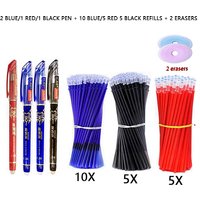 26 Pcs/Set Kawaii Erasable Pens Blue/black/red 0.35mm Gel Pen Gel Ink Stationery School Writing Supplies for Notebook Office Stu