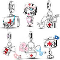 Original 925 Sterling Silver Charms Doctor Medical Kit Pendant Nurse Bead Fit Original Bracelet For Women DIY Jewelry Gift