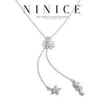 NiNice Stainless Steel Octopus Seahorse Starfish Adjustable Chain Pendant Necklace Ocean Style Personalized Summer Jewelry