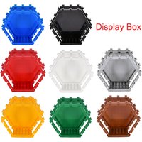 MOC Creative DIY Hexagonal Display Case for Building Block Mini figures Display Stand Holder Compatible with Classic Bricks toys