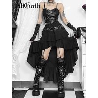 AltGoth Harajuku Irregular Skirt Women Mall Gothic Vintage High Waist Skirt Fairycore Grunge Y2k Streetwear Punk Rave Clothes