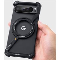 MagSafe metal phone case for Google Pixel 9 Pro Pixel 9 Pro XL metal hollow magnetic rotating bracket phone protective case
