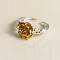 925 Sterling Silver Rings for Women Couple Minimalist Handmade Gold Flower Ring Fine Jewelry Gift Prevent Allergy