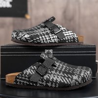 Men Women Wide Toe Slippers Cork Sandals Backless Clogs Comfort Health Footbed Fashion PU Leather Slip-on Mules Indoor Outdoor
