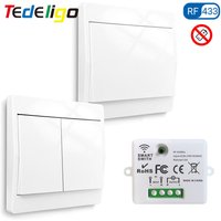 RF 433MHz Kinetic Wireless Light Switch No Battery Need Self-powered Wall Switch,110V 120V 220V 240V Relay Receiver for Home Led