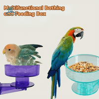 Hanging Bird Food Bowl Dual-Purpose Removable Bird Feeder Cup Anti Spill Wide Mouth Parrot Water Bowl Foraging Bathing
