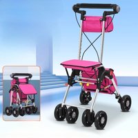 200 Lbs New Walkers for The Elderly People with Seat Heavy Duty Foldable Shopping Cart, Rollator Walkers Easy To Fold and Store