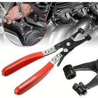 Hose Clamp Pliers, Lockable Auto Hose Clamp Removal Tool, Red Handle Car Water Fuel Pipe Repair Tool for Automotive Maintenance