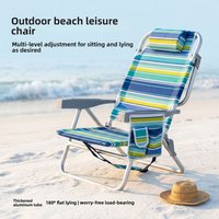 Outdoor Folding Chair Ice Pack Portable Beach Chair Multi-gear Adjustment Sit and Lie Dual-purpose Camping Recliner