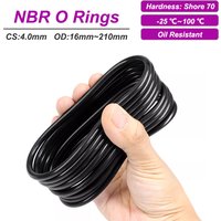 10/50Pcs Black NBR O Ring CS 4mm OD 16~210mm Wear Resistant Sealing Gasket for Car Air Condition Faucet Pressure Plumbing Repair