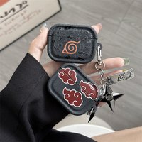 For Airpods Pro 3 Case,3D NARUTO Logo TPU Protective Earphone Cover For Airpods Pro 2/Airpods 4 3 2 1 Cover With Keychain