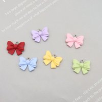 10pcs Cartoon Colorful Bow-knot Resin Pendant Decoration Crafts For Earrings Necklace Keychain DIY Making Accessories