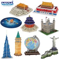 Globe/Solar System/World Famous Architecture Exotic Building 3D Puzzle Model Construction Jigsaw Puzzle Toys Kids Christmas Gift