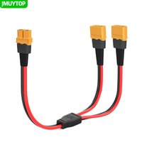 JMUYTOP XT60 Y Splitter 12-14AWG XT60 1 Female to 2 Male Connector 4mm2 Cable for solar panel UAV Phantom Quadcopter RC Car