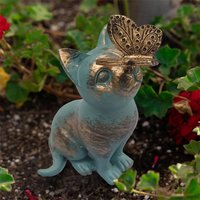 Resin Cat Garden Statue Ornament Garden Landscape Kitten Statue Handicraft Waterproof Home Decor for Courtyard Lawn