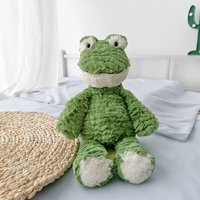 36cm Furry Green Frog Doll Stuffed Animal Cute Smiling Frog Plush Toy Sleeping Plushies Holiday Brithday Appease Gifts For Girl