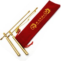 Kupfer-Zugstange, 2 Weissagungsstangen – massives Kupfer und Messing, mit Geschenkbox und Tasche – Erkennung von Gold, Wasser, Geisterjagd