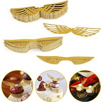 25Pcs Wings Chocolate Cake Party Cake Decoration Wizard Topper Gold Wing Cupcake Toppers Snitch Wedding Birthday Decor