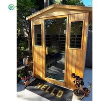 Customized Factory Direct Price 2-4 Person Outdoor Wooden Sauna Room Infrared Design Mini Pointed Roof