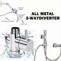 G1/2in 3 Way Diverter Valve T-Adapter Converter For Shower Brass Water Tap Connector Faucet Water Separator Bathroom Accessories