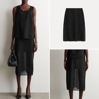 Women's Summer 2026 New Style Casual Loose Fit Lightweight Semi-Transparent Midi Skirt Straight Cut Loose Waist Design