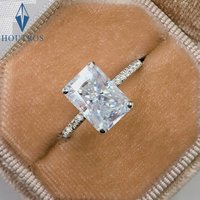 1/2/3/4CT Radiant Cut Moissanite Engagement Ring GRA Certified 925 Sterling Silver Halo Diamond Wedding Bands for Women Jewelry