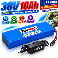 36V 10Ah 10S3P 18650 Lithium-Akkupack mit BMS für E-Bike, E-Scooter, bis zu 1000W Motor, 42V 2A Ladegerät inklusive, hohe Kapazität, stabile Leistung, 1000+ Zyklen, EU-Lager, schneller Versand aus