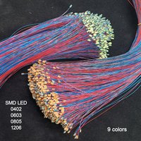 220 pièces de LED SMD 0402 0603/0805/1206 pré-câblées, 9 couleurs, 3V, avec fils de 30 cm, pour kits de modélisme, voitures, chemins de fer, éclairage de navires spatiaux