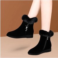 Womens Boots Plush Warm Fluffy Snow Boot Fashion Zipper Ankle Boots 2025New Winter Boota for Women Anti-slip Platform Boot Botas