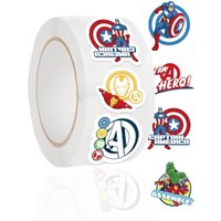 AliExpress 500PCS Marvel The Avengers Anime Sticker Roll Decorative Scrapbooking Bike Iron Man Hulk Cartoon Sealing Labels Decals